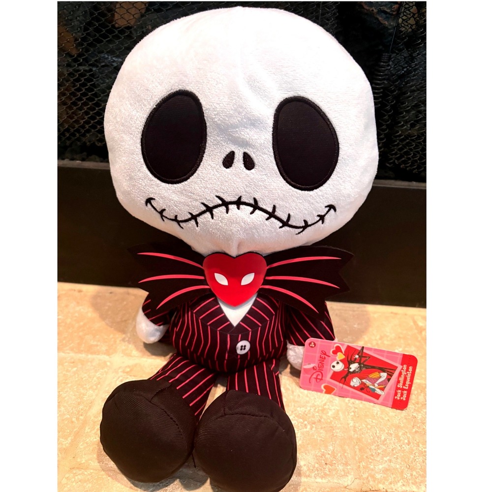 Disney Nightmare Before Christmas Jack Skellington Heart Bowtie Plush Just Play